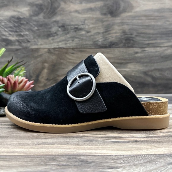 NIB Sofft Bayla 7.5M Suede Leather Slip On Comfort Clogs Mules Black - Picture 5 of 11